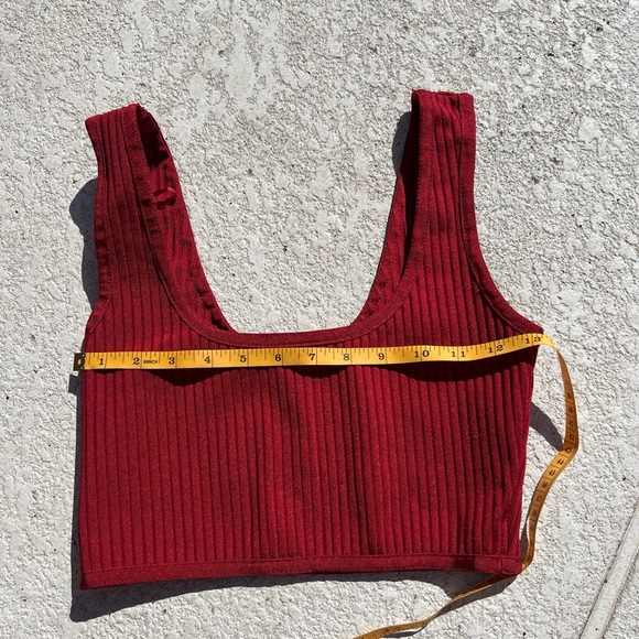 Windsor Burgundy Ribbed Crop Top - Picture 6 of 6